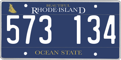 RI license plate 573134