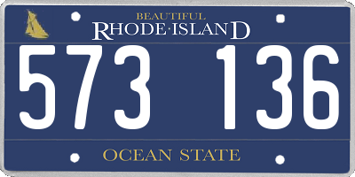 RI license plate 573136