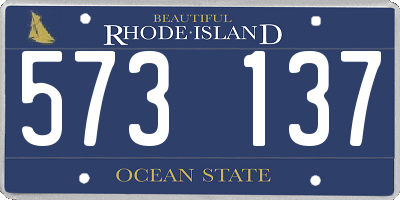 RI license plate 573137