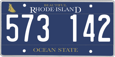 RI license plate 573142