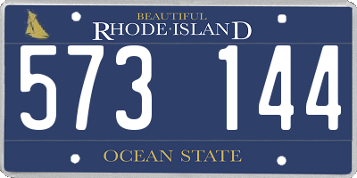 RI license plate 573144