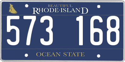 RI license plate 573168