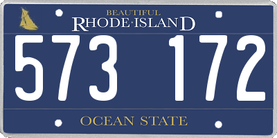 RI license plate 573172