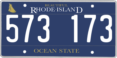 RI license plate 573173