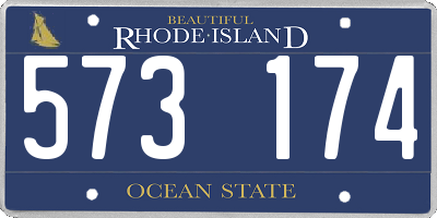 RI license plate 573174