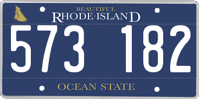 RI license plate 573182