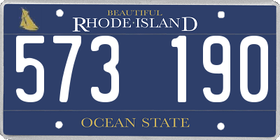 RI license plate 573190