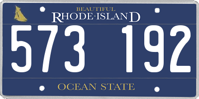 RI license plate 573192