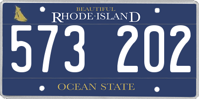 RI license plate 573202