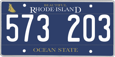 RI license plate 573203