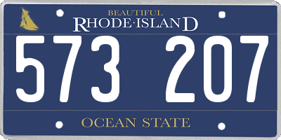 RI license plate 573207
