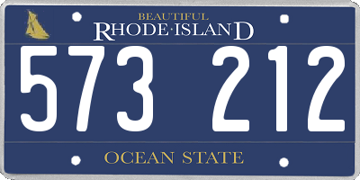 RI license plate 573212
