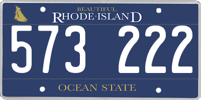 RI license plate 573222