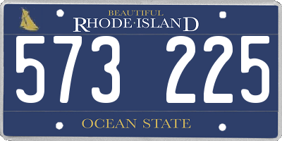 RI license plate 573225