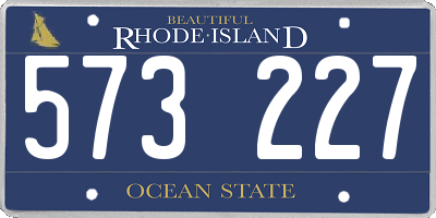 RI license plate 573227