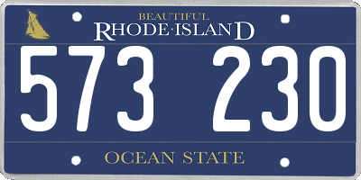 RI license plate 573230