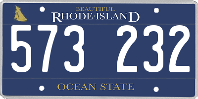 RI license plate 573232