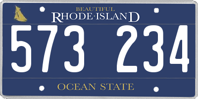 RI license plate 573234