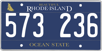 RI license plate 573236