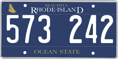 RI license plate 573242