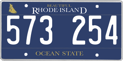 RI license plate 573254