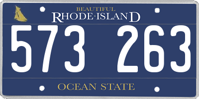 RI license plate 573263