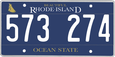 RI license plate 573274