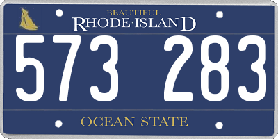 RI license plate 573283