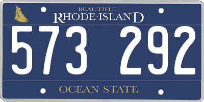 RI license plate 573292
