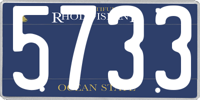 RI license plate 5733