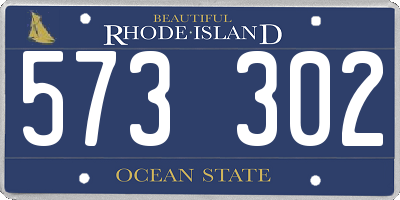 RI license plate 573302
