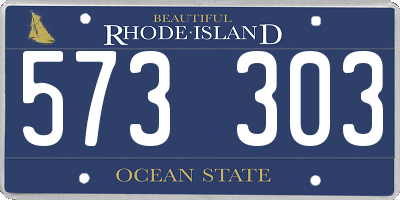 RI license plate 573303