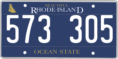 RI license plate 573305