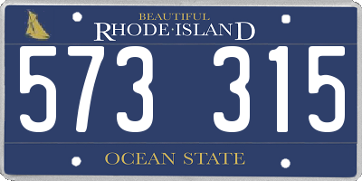 RI license plate 573315