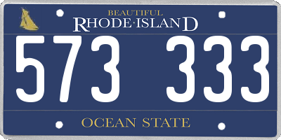 RI license plate 573333