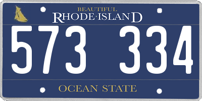 RI license plate 573334