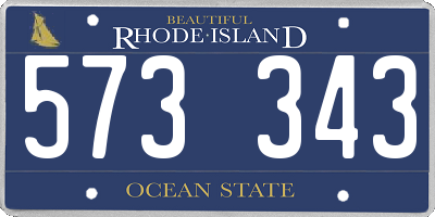 RI license plate 573343