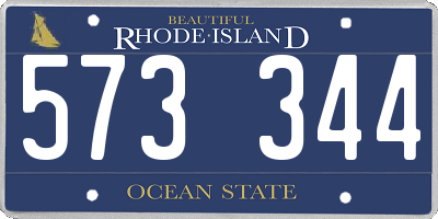 RI license plate 573344