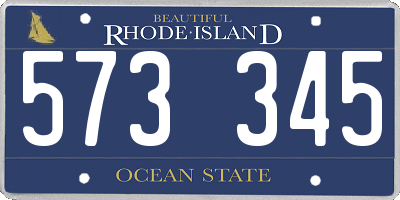 RI license plate 573345