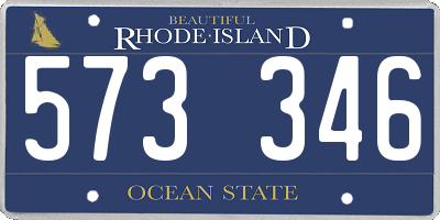 RI license plate 573346