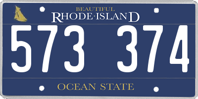 RI license plate 573374