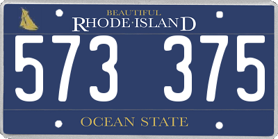RI license plate 573375