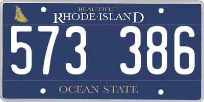 RI license plate 573386