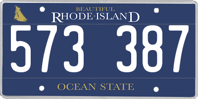 RI license plate 573387