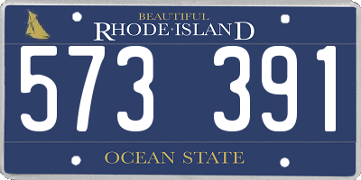 RI license plate 573391