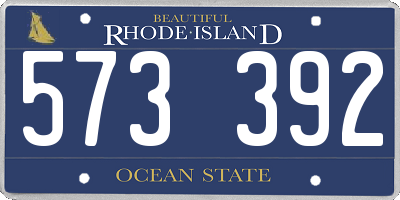 RI license plate 573392