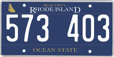 RI license plate 573403