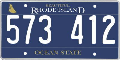 RI license plate 573412