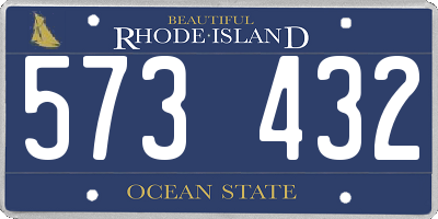 RI license plate 573432