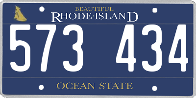 RI license plate 573434